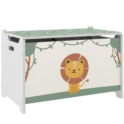 Kids Green Lion Toy Box Storage Organiser