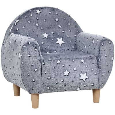 Kids Grey Glow In The Dark Star Armchair