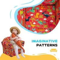 Kids Red Dinosaur Design Armchair