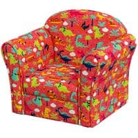 Kids Red Dinosaur Design Armchair