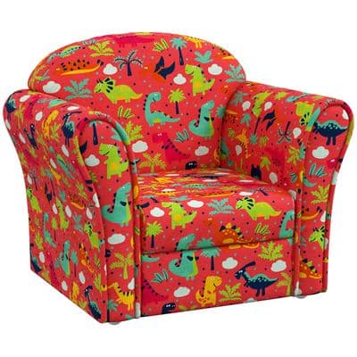 Kids Red Dinosaur Design Armchair