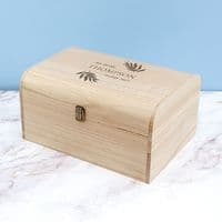 Large Personalised Wedding Date Wooden Keepsake Chest