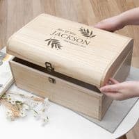 Large Personalised Wedding Date Wooden Keepsake Chest