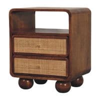 Larissa 2 Drawer Rattan Front Nightstand