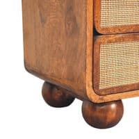 Larissa 2 Drawer Rattan Front Nightstand
