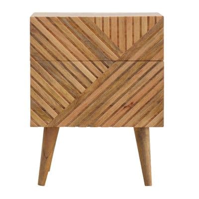 Lille 2 Drawer Oak Bedside Table