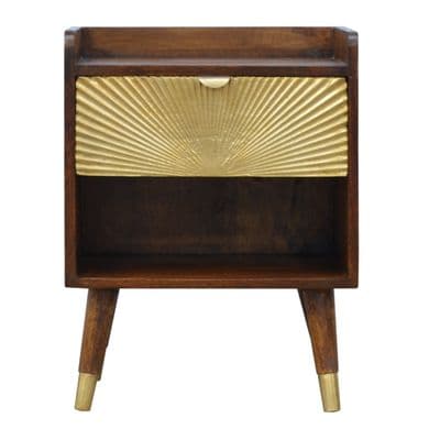Manila Gold One Drawer Bedside Table