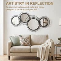 Modern Decorative Black Metal Wall Art Mirror