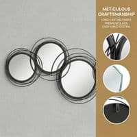 Modern Decorative Black Metal Wall Art Mirror