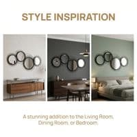 Modern Decorative Black Metal Wall Art Mirror