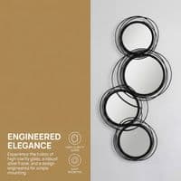 Modern Decorative Black Metal Wall Art Mirror