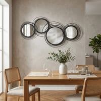 Modern Decorative Black Metal Wall Art Mirror