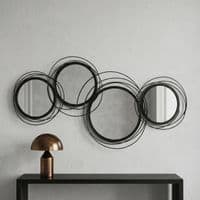 Modern Decorative Black Metal Wall Art Mirror