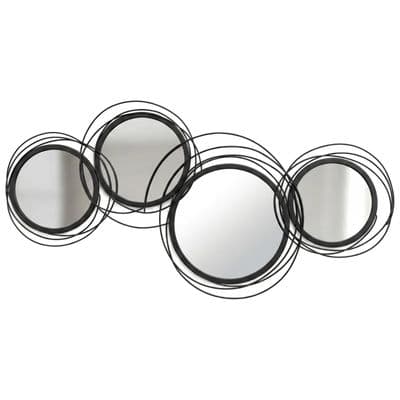 Modern Decorative Black Metal Wall Art Mirror
