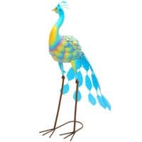 Multi Colour Steel Peacock Garden Statue