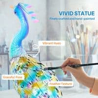 Multi Colour Steel Peacock Garden Statue