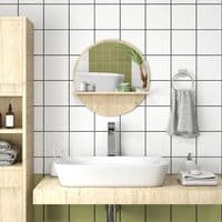 Natural Wood Effect Round Mirror With Shelf