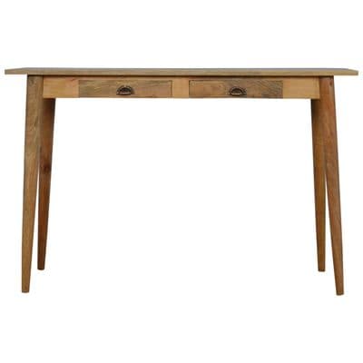 Nordic Solid Wood Desk With 2 Drawers