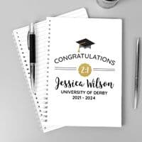 Personal;ised Graduation A5 Notebook