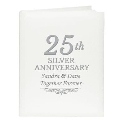 Personalised 25th Silver Anniversary Traditional Photo Album