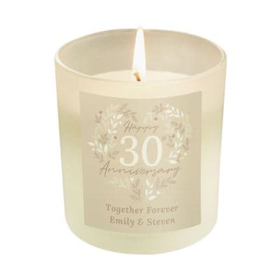 Personalised 30th Pearl Wedding Anniversary Candle