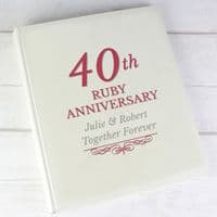 Personalised 40th Ruby Anniversary Photo Album