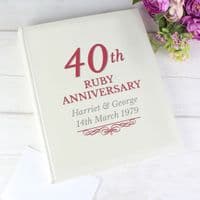 Personalised 40th Ruby Anniversary Photo Album