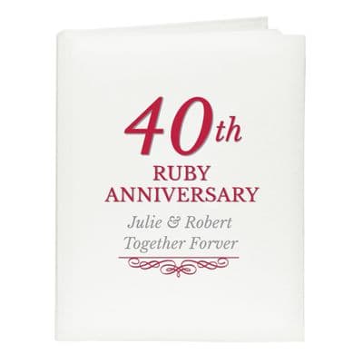 Personalised 40th Ruby Anniversary Photo Album