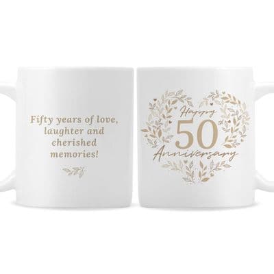 Personalised 50th  Golden Wedding Anniversary Mug