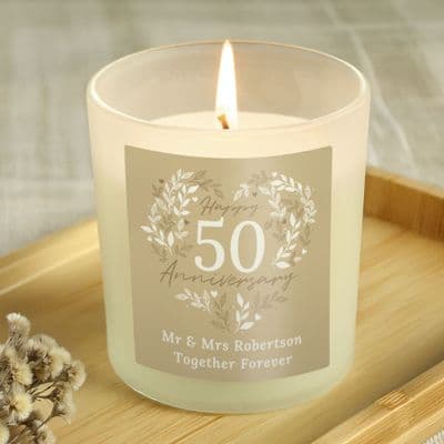 Personalised 50th Wedding Anniversary Candle Jar
