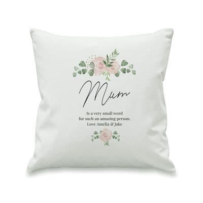 Personalised Abstract Rose Cream Cushion