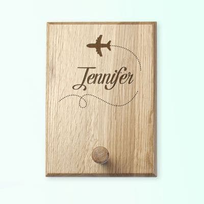 Personalised Aeroplane Wooden Peg Hook