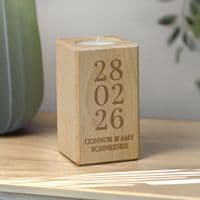 Personalised Anniversary Date Wooden Tealight