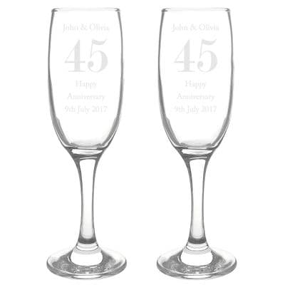 Personalised Anniversary Glass Flutes Set
