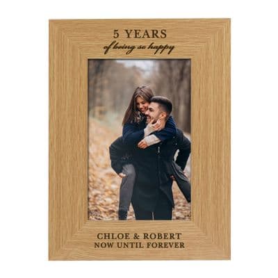 Personalised Anniversary Wooden Photo Frame