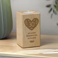 Personalised Anniversary Wooden Tealight Holder