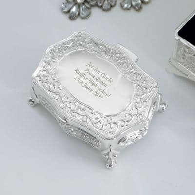 Personalised Any Message Small Antique Trinket Box