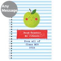 Personalised Apple For The Teacher A5 Notebook