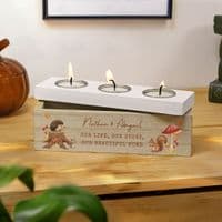 Personalised Autumn Triple TeaLight Holder