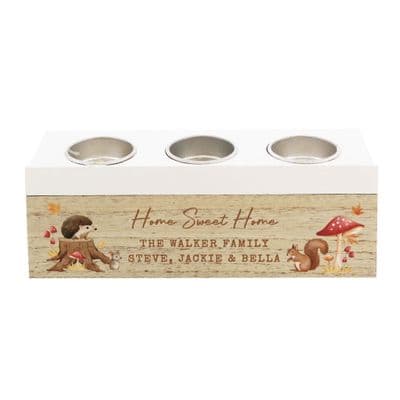 Personalised Autumn Triple TeaLight Holder