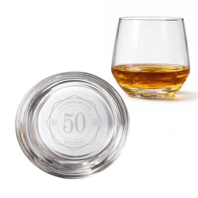 Personalised Base Engraved Big Age & Message lass Tumber