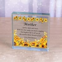Personalised Because Of You Sunflower Crystal Token