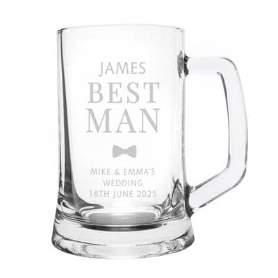 Personalised Best Man Stern Glass Tankard