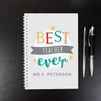 Personalised Best Teacher Ever A5 Notebook