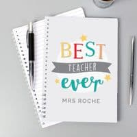 Personalised Best Teacher Ever A5 Notebook
