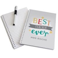 Personalised Best Teacher Ever A5 Notebook