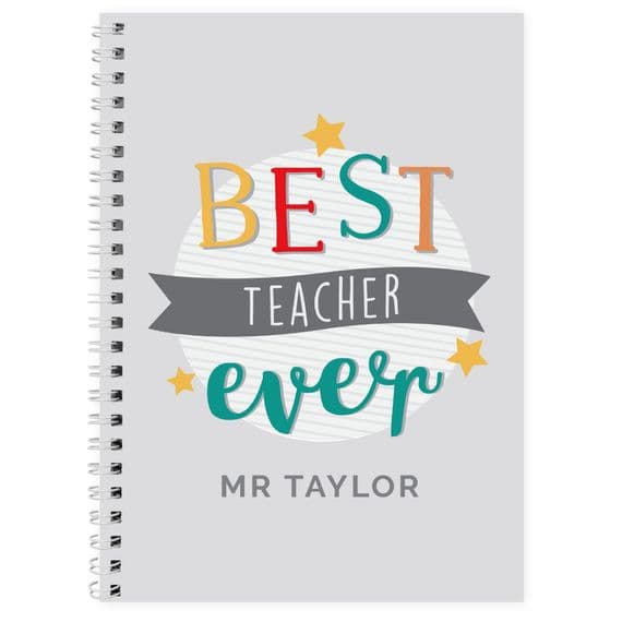 Personalised Best Teacher Ever A5 Notebook