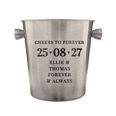 Personalised Big Date Stainless Steel Ice Bucket