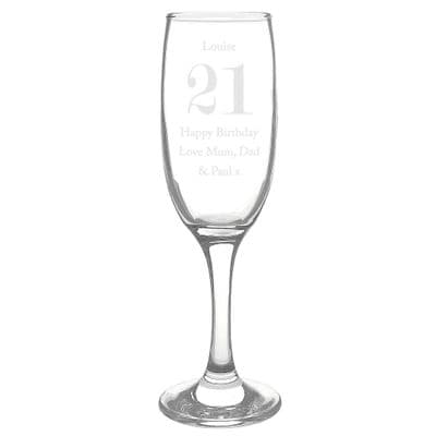 Personalised Birthday Big Age Flute Glass