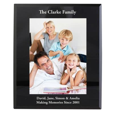 Personalised Black Glass Photo Frame